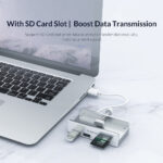 USB hub estetik untuk setup meja 2025 warna hitam putih dan minimalis