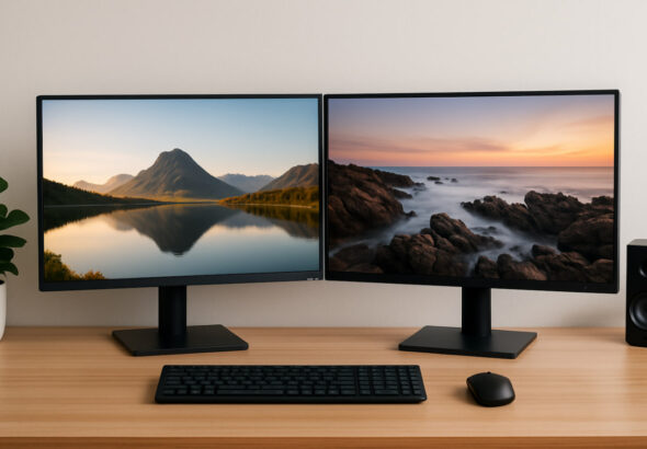 monitor dual setup ips 75hz budget 2025 untuk kerja dan editing kreatif