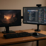 setup dual monitor untuk streamer pemula 2025 dengan layar utama dan layar chat terpisah