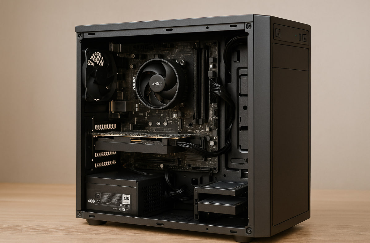 build pc editing dan gaming 2025 budget 3 jutaan dengan apu ryzen 3 3200g dan casing sederhana