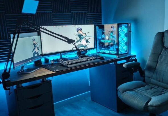 Ilustrasi komponen hardware komputer modern dan tren teknologi komputer 2026