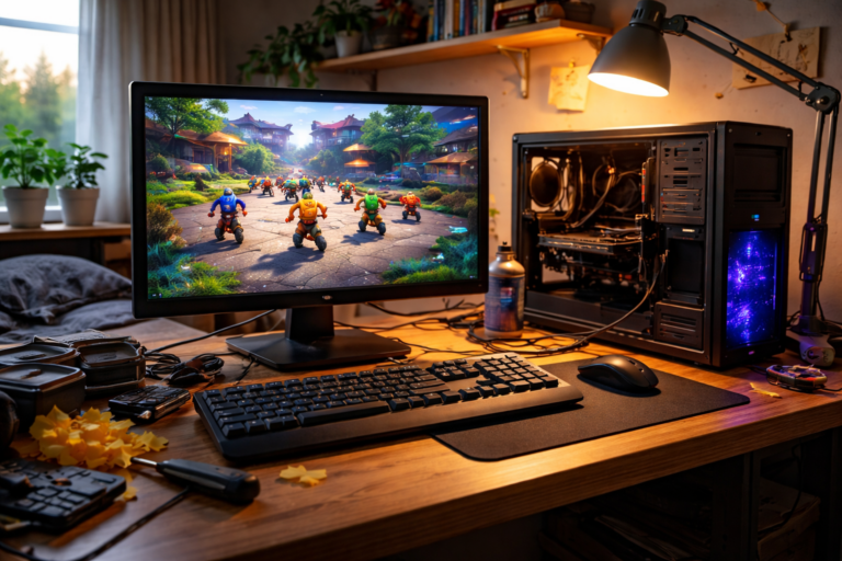 Ilustrasi setting PC kentang gaming untuk bermain game multiplayer dengan lancar